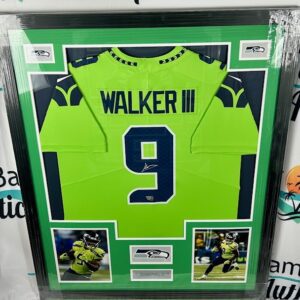 A neon green Seattle Seahawks jersey with the name Walker and number 9.