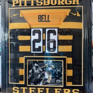LeVeon Bell Authentic Nike Signed Framed Jersey Pittsburg Steelers Throwback Bumblebee