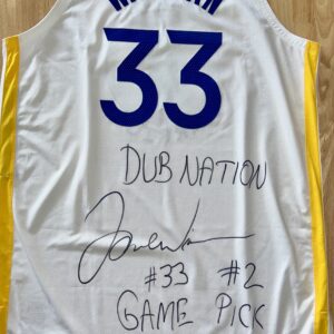 Signed basketball jersey with "Wiseman" and "33".