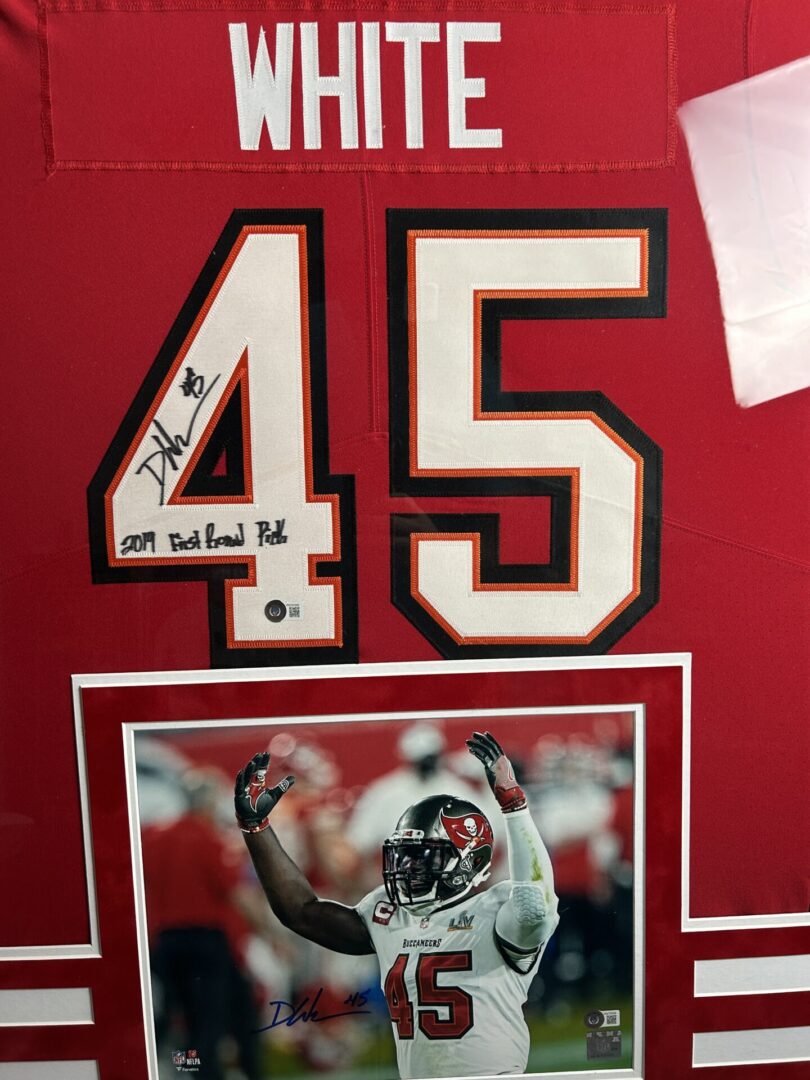 Red football jersey with number 45 displayed.