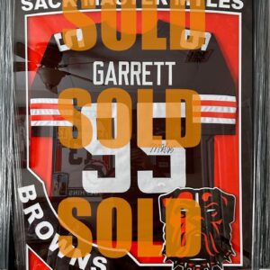 Signed Cleveland Browns No. 95 framed jersey SOLD