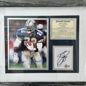 Framed football action photo with autograph