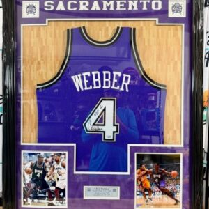 Chris Webber Authentic Elite Mitchell Ness Framed Jersey Kings Fanatics COA