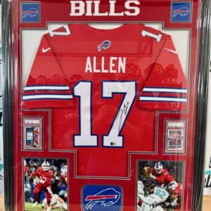 Josh Allen Signed Framed Nike Jersey Buffalo Bills 2X PSA 10 Slabs Beckett COA