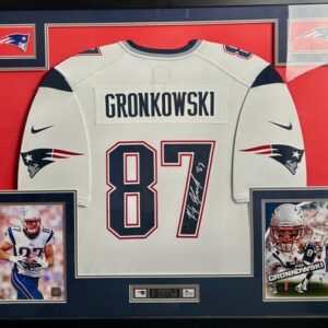 Rob Gronkowski Signed Framed Nike Jersey New England Patriots Exclusive Gronk COA Hologram