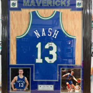 Steve Nash Signed Framed Jersey Mitchell Ness HOF Dallas Mavericks FANATICS