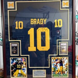 Tom Brady Authentic Signed Nike Jersey Framed PSA 10 Michigan Wolverines FANATICS LOA
